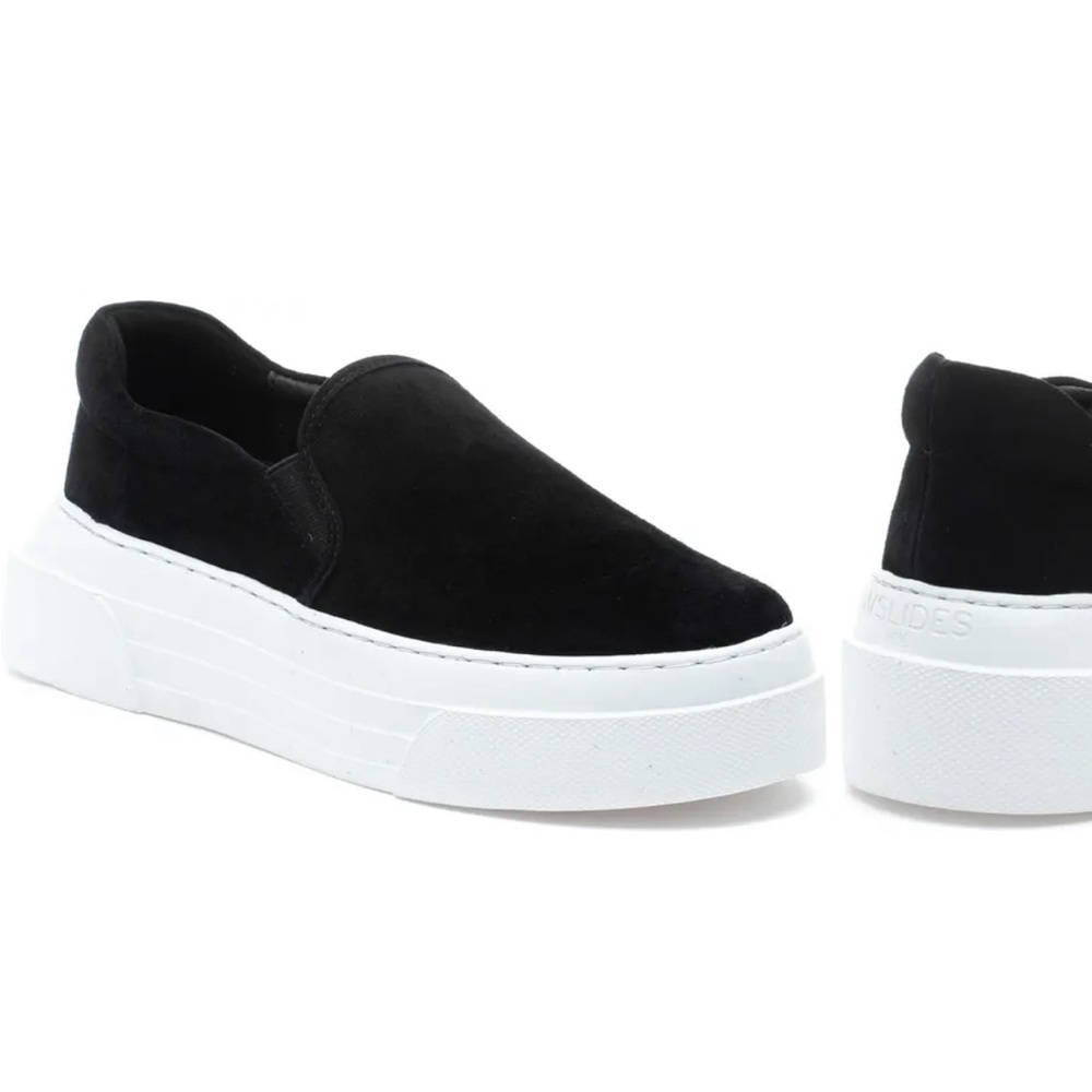 JSlides Aileen Platform Sneaker Slip On Black Shoes J/Slides NYC Women Size 10